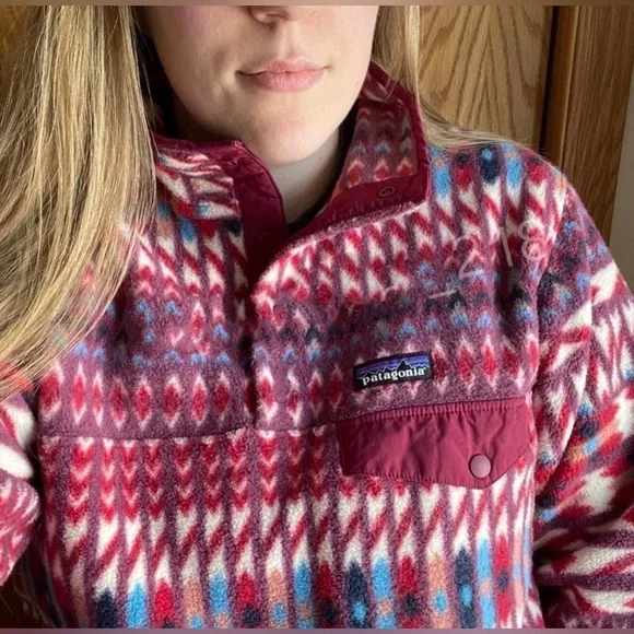 Patagonia Women's Synchilla Snap-T Fleece Pullover Kuta Klash Dark Current XS - Picture 2 of 7